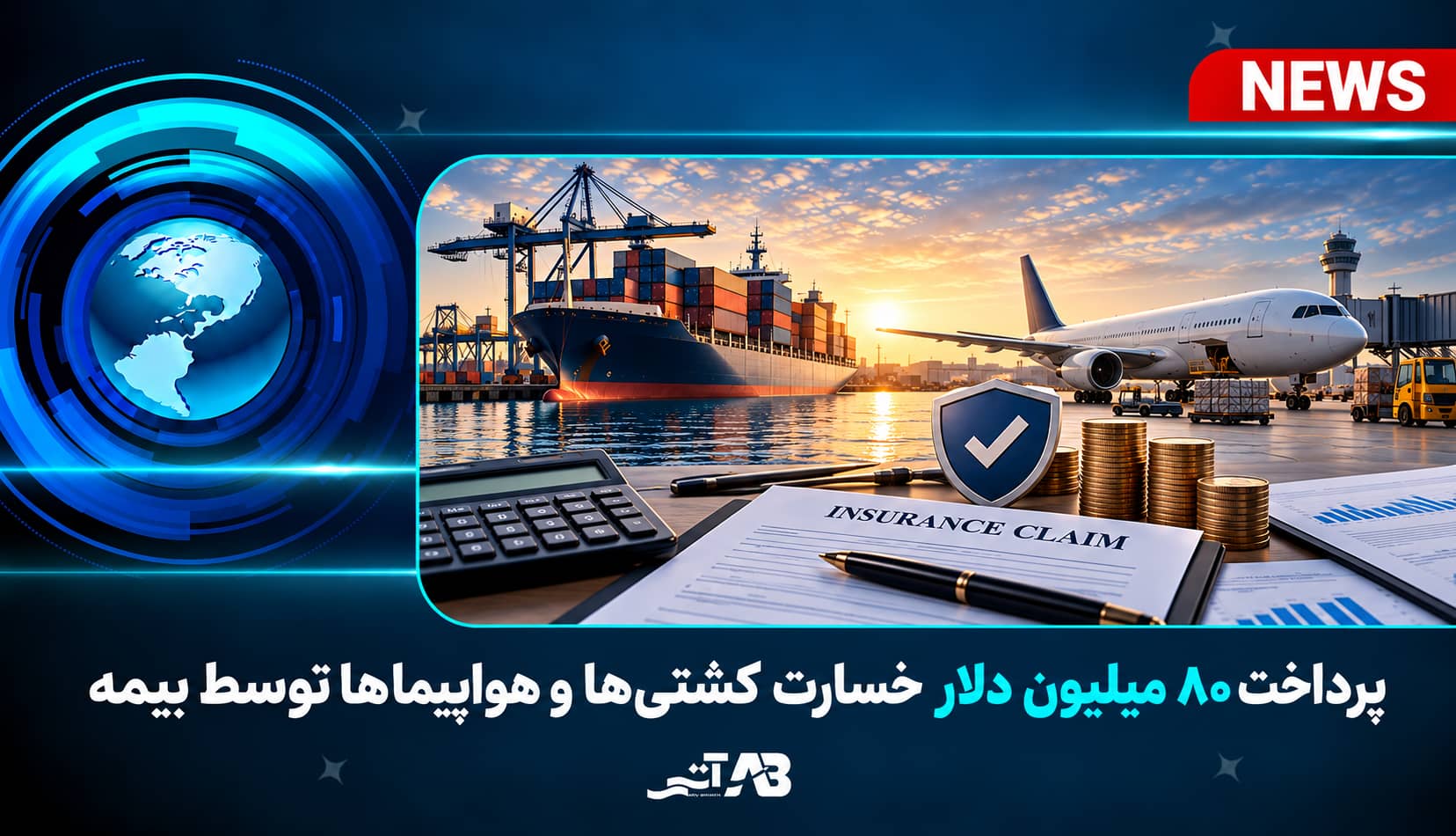 پرداخت ۸۰ میلیون دلار خسارت کشتی‌ها و هواپیماها توسط بیمه